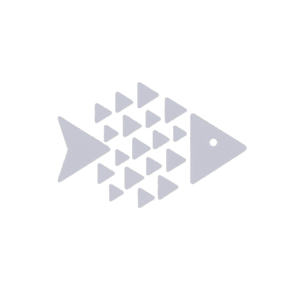 logo de peixe estilizado p&b